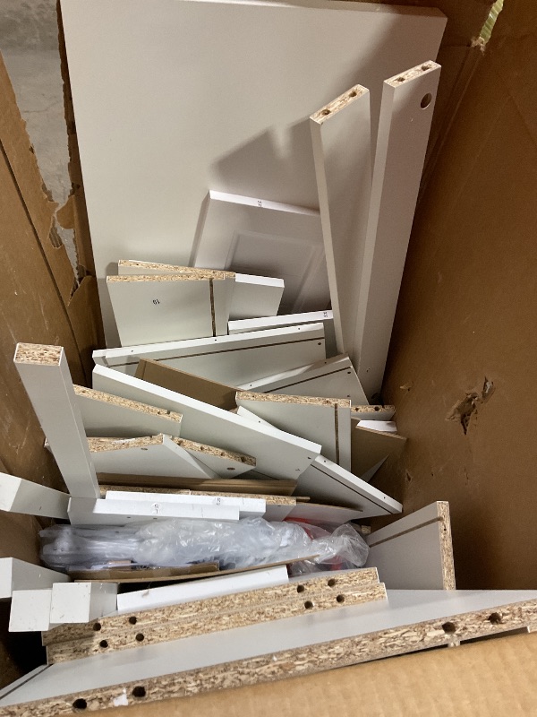 Photo 1 of *** USED, UNKNOWN, MISSING HARDWARE, UNKNOWN MISSING PIECES ***Jocoevol Farmhouse Dresser 8 Drawer Dresser for Bedroom, Large Wooden Dressers Double Grey Dresser with Deep Drawers Dressers for Hallway, Entryway (White)