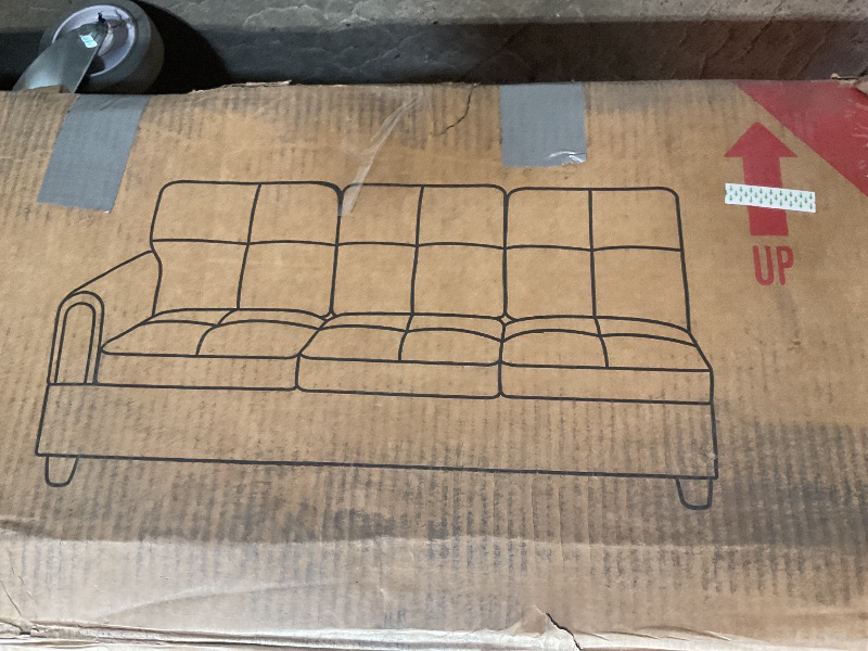 Photo 1 of *** LEFT SOFA ONLY ***GlasFlength L-Shaped Sectional Sofa with Ottoman, Right-Facing Modern Microfiber Couch for Living Room, Bedroom, Office, Gray-Blue