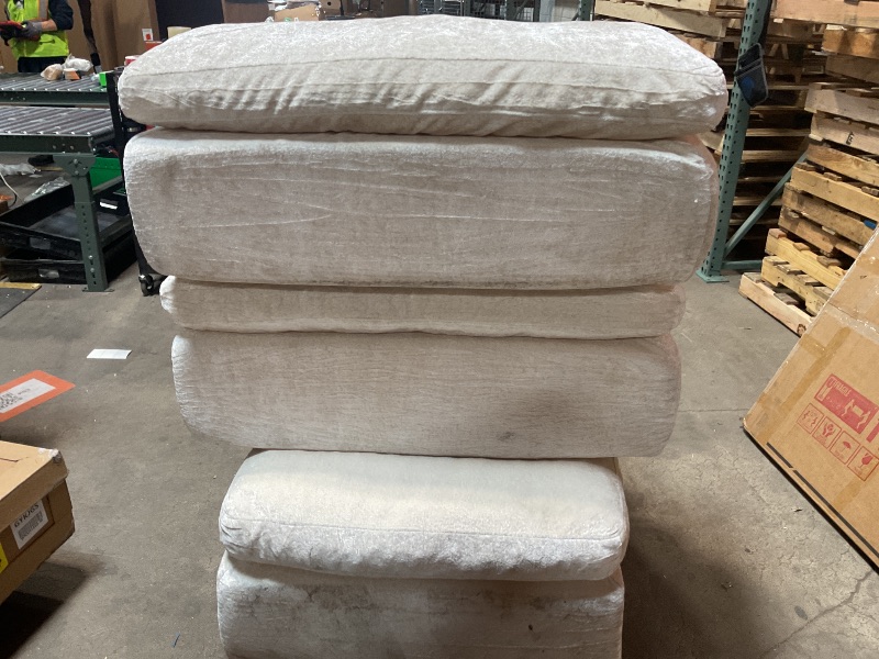 Photo 1 of *** MINOR DAMAGE, DIRTY FROM TRANSPORT, MIDDLE SOFA, TWO OTTOMANS***Vamcheer Modular Sectional Cloud Couch - Utra Soft U Shaped Couch with 2 Movable Ottoman, Deep Seat Boneless Couches for Living Room Bedroom, No Assembly Required, Beige