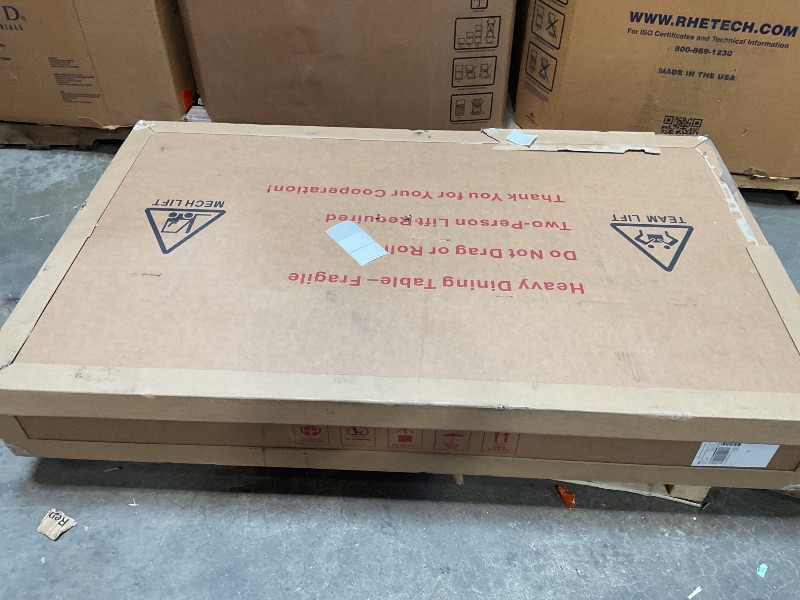 Photo 1 of *** USED, MINOR DAMAGE ***Luck Live 62.9'' to 94.4'' Extendable Dining Tables for 6 to 10 - New sintered Stone Material Rectangle Dining Table -High Hardness?White, Easy