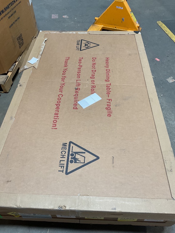 Photo 1 of *** USED, MINOR DAMAGE ***Luck Live 62.9'' to 94.4'' Extendable Dining Tables for 6 to 10 - New sintered Stone Material Rectangle Dining Table -High Hardness?White, Easy