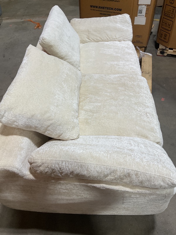 Photo 1 of *** USED, MAJOR DAMAGE, DIRTY FROM TRANSPORT, LEFT AND RIGHT SOFA ONLY***Vamcheer Modular Sectional Cloud Couch - Utra Soft U Shaped Couch with 2 Movable Ottoman, Deep Seat Boneless Couches for Living Room Bedroom, No Assembly Required, Beige