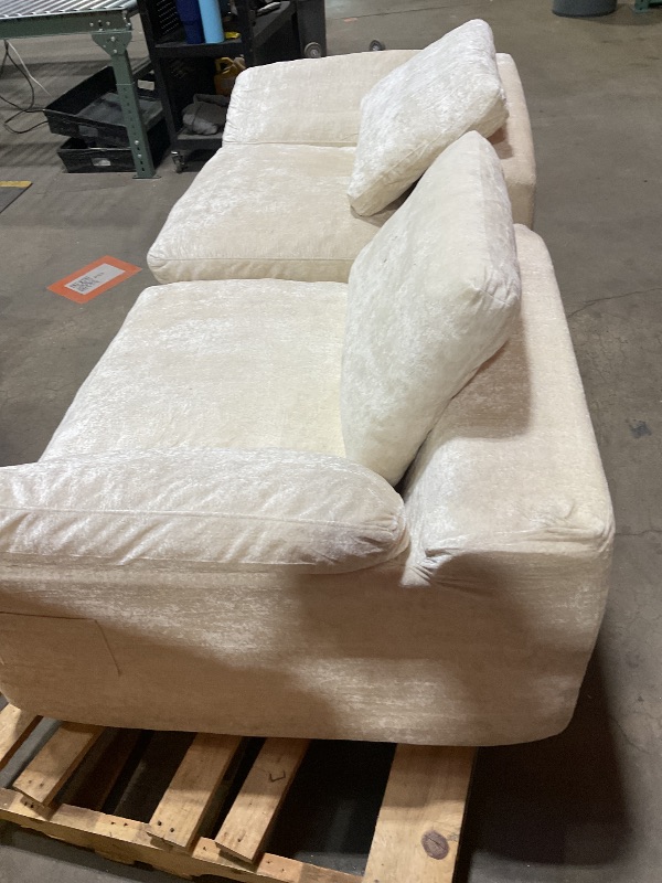 Photo 1 of *** USED, MAJOR DAMAGE, DIRTY FROM TRANSPORT, LEFT AND RIGHT SOFA ONLY***Vamcheer Modular Sectional Cloud Couch - Utra Soft U Shaped Couch with 2 Movable Ottoman, Deep Seat Boneless Couches for Living Room Bedroom, No Assembly Required, Beige
