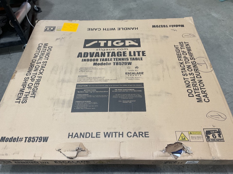 Photo 1 of *** MAJOR DAMAGE ***STIGA Advantage Lite Ping Pong Tables - 13, 15, 19, and 25mm Tabletops - Quickplay 10 Minute Assembly - Playback Mode - Recreational to Tournament Level, Blue