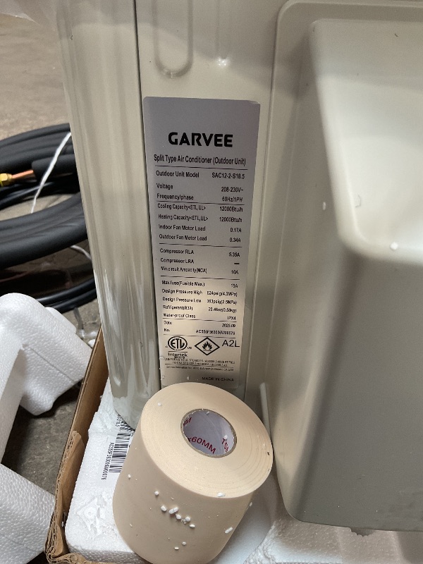 Photo 1 of *** OUTDOOR UNIT ONLY ***GarveeHome SEER 18.5 9000BTU 230V Mini Split Air Conditioner | Energy-Efficient Inverter AC System with WiFi, Remote Control & Easy Installation Kit for Rooms Up to 450 Sq.Ft