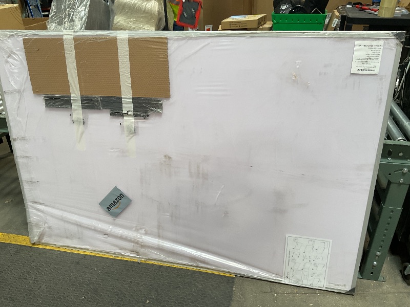 Photo 1 of *** MAJOR DAMAGE ***VIZ-PRO Dry Erase Board/Magnetic Whiteboard, 72 x 48 Inches, Large Wall Mounted Board for School Office and Home 6' x 4'