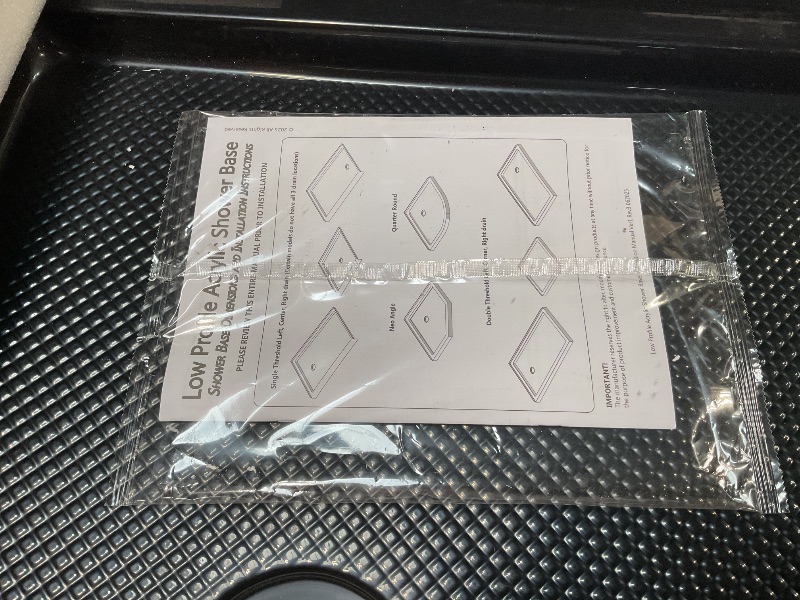 Photo 1 of **FOR PARTS ONLY DAMAGED (CRACKED CORNER)** DreamLine SlimLine 36 in. D x 60 in. W x 2 3/4 in. H Left Drain Single Threshold Shower Base in Black, DLT-1136601-88