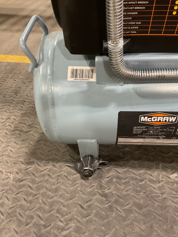 Photo 1 of *** USED, DAMAGE WHEEL***8 Gallon 1.5 HP 150 PSI Oil-Free Portable Air Compressor