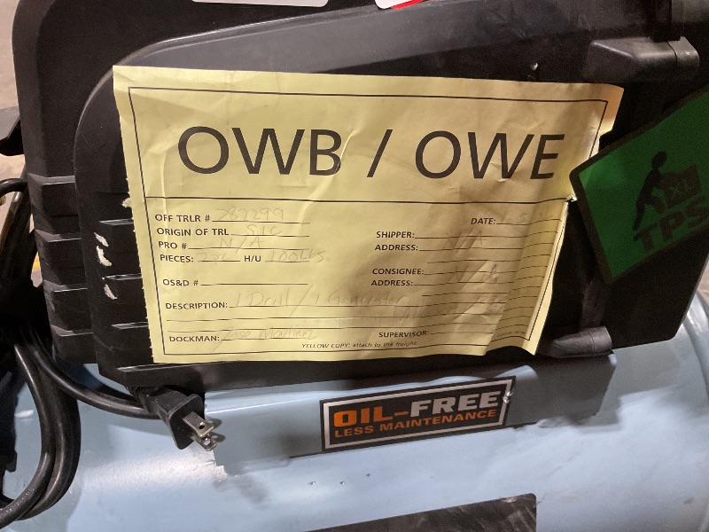 Photo 1 of *** USED, DAMAGE WHEEL***8 Gallon 1.5 HP 150 PSI Oil-Free Portable Air Compressor