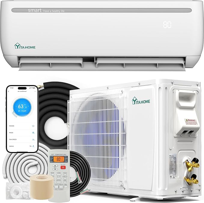 Photo 1 of *** PHOTO FOR REFERENCE,BOX 2 ONLY, OUTDOOR UNIT***YITAHOME 18000 BTU Mini Split Air Conditioner Heat Pump System, Wifi Enabled 19 SEER2 208-230V Inverter Ductless AC Cool Up to 1250 Sq. Ft, Compatible with Alexa, Complete Installation Kit, White