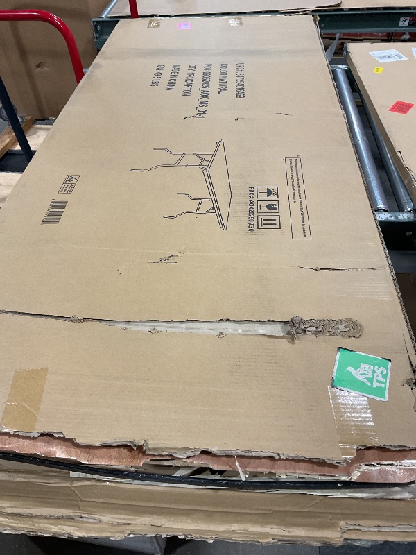 Photo 1 of *** MAJOR DAMAGE ***Offex 6' Rectangular Wood Folding Banquet Table with Clear Coated Finished Top