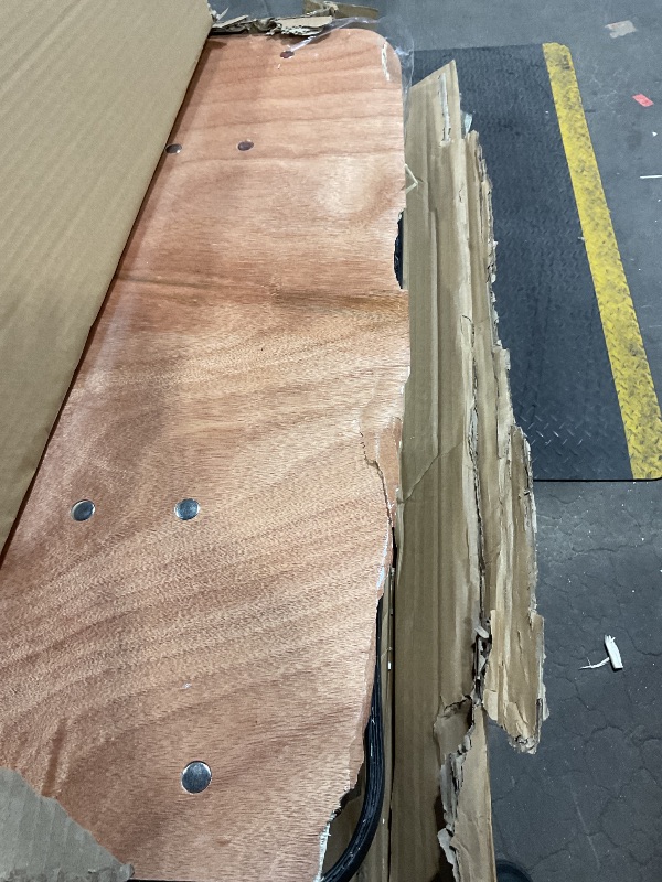 Photo 1 of *** MAJOR DAMAGE ***Offex 6' Rectangular Wood Folding Banquet Table with Clear Coated Finished Top