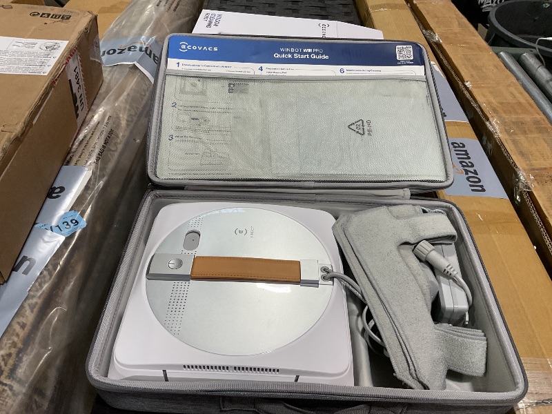 Photo 1 of ** FOR PARTS ONLY** ECOVACS Winbot W1 Pro Window Cleaning Robot, Intelligent Cleaning with Dual Cross Water Spray Technology, Win SLAM 3.0 Path Planning, 2800Pa Suction Power, Edge Detection Technology, App Control,Grey