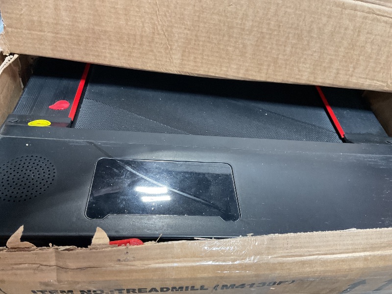 Photo 1 of **FOR PARTS ONLY POWERS ON BELT DOESN'T MOVE *** YPOO Foldable Treadmill with Incline, Walking Pad with Handle Bar 3 Level Incline, Portable Folding Treadmills for Home/Office 300 Lbs Capacity, Quiet Desk Treadmill with Remote Control & APP