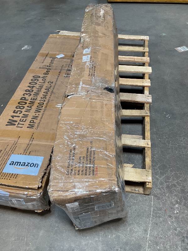 Photo 1 of *** PHOTO REFERENCE FOR REFERENCE, BOX B ONLY ***Metal Triple Bunk Bed, Twin Over Twin Over Twin Heavy Duty Bunkbeds, Full-Length Guardrail Family-Friendly for All Ages, Bedroom, No Box Spring Needed, Easy Assembly, Black