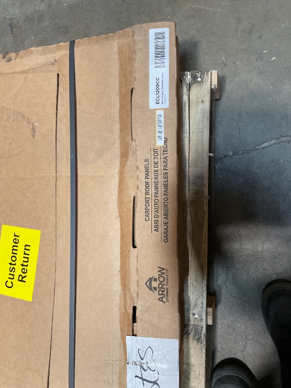 Photo 1 of *** MINOR DAMAGE ****Arrow 12' x 9' All-Weather Galvanized Steel Rear Carport Enclosure Wall Kit with Frame and Hardware, Charcoal