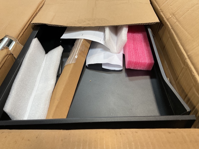 Photo 1 of **HAS DENTS** Under Desk Drawer For Desk 23.5 in, Pull out Storage Organizer with Slide Extension Mounted Under Flat Wooden Table or Workbench, Carbon Steel Hidden Desk Drawer