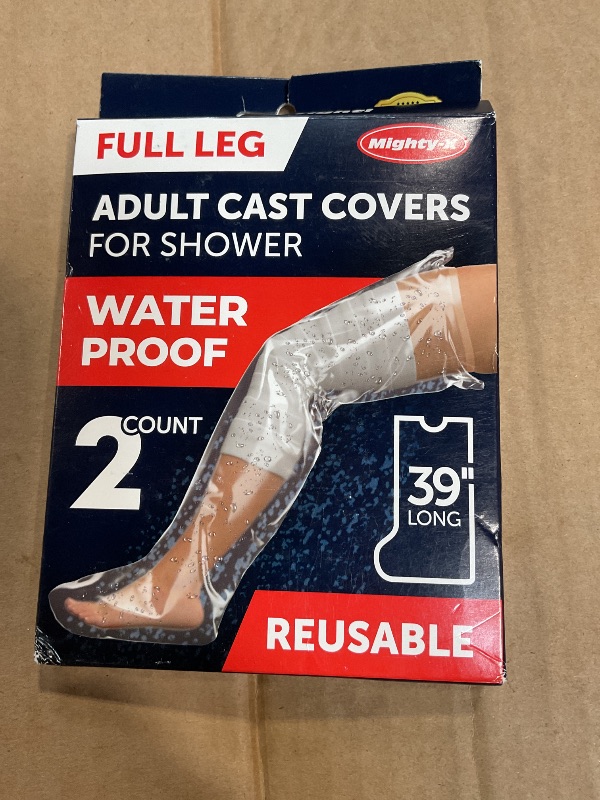 Photo 1 of 100% Waterproof Cast Covers for Shower Leg - 2pk - Tight Seal - Reusable Adult Full Leg Cast Protectors - Thigh, Knee, Ankle, Foot - After Surgery Bandage and Dressing Shower Bag - Long Size