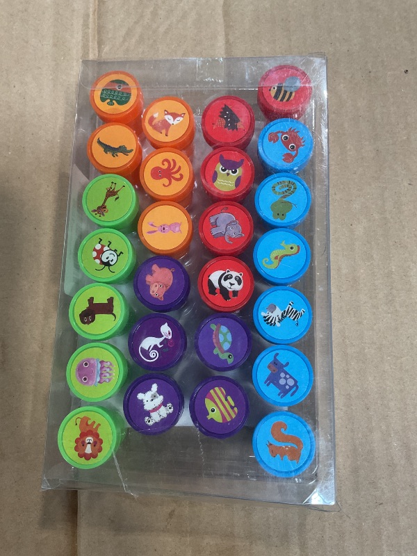 Photo 1 of 26Pcs Zoo Animal Stamps for Kids, Self Inking Stamps for Kids Birthday Gift, Farm Party Favors, Teacher Stamps