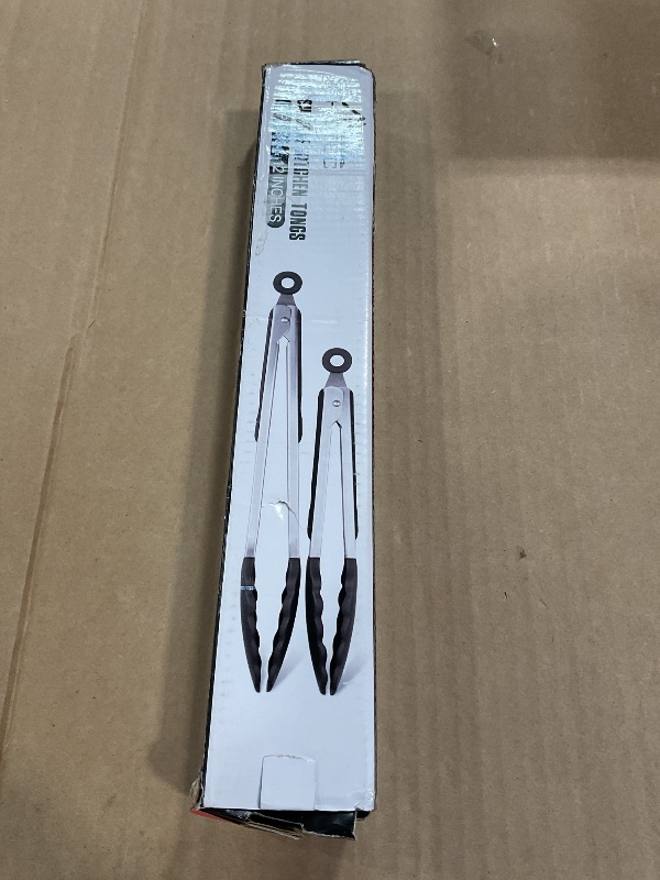 Photo 1 of **PARTIAL SET SMALL TONGS ONLY*** HOTEC Premium Stainless Steel Locking Kitchen Tongs with Silicon Tips, Set of 2-9" and 12"