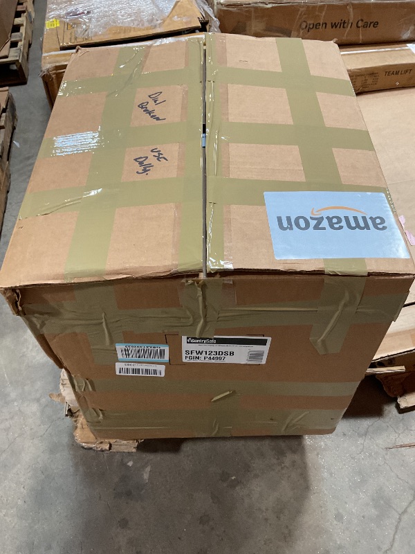 Photo 1 of *** MAJOR DAMAGE, DIAL BROKEN ***SentrySafe Medium Gray Fireproof Safe and Waterproof Safe Box with Dial Combination, Home Security for Money, Documents, or other Valuables, 1.23 Cubic Feet, SFW123DSB