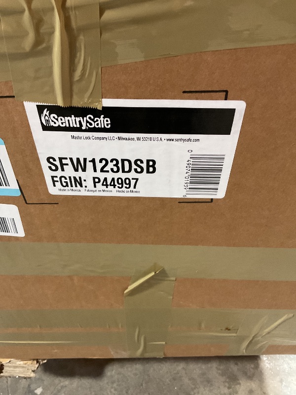 Photo 1 of *** MAJOR DAMAGE, DIAL BROKEN ***SentrySafe Medium Gray Fireproof Safe and Waterproof Safe Box with Dial Combination, Home Security for Money, Documents, or other Valuables, 1.23 Cubic Feet, SFW123DSB
