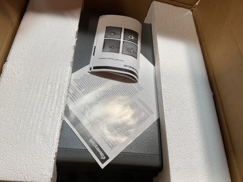 Photo 1 of *** MAJOR DAMAGE, DIAL BROKEN ***SentrySafe Medium Gray Fireproof Safe and Waterproof Safe Box with Dial Combination, Home Security for Money, Documents, or other Valuables, 1.23 Cubic Feet, SFW123DSB