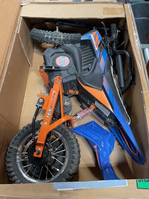 Photo 1 of *** USED/MINOR DAMAGE/DIRTY****GarveeLife 24V Kids Ride On Electric Off-Road Motorcycle,250W Motor 13.6MPH Fast Speed Dirt Bike Motocross,Leather Seat,Twist Grip Throttle,Metal Suspension,Air-Filled Tires for Kids Riding Toy,Blue