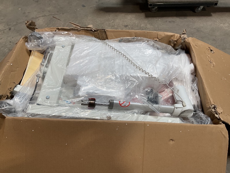 Photo 1 of *** MAJOR DAMAGE/MISSING HARDWARE***Hi-Fortune Patient Lift Electric Unfoldable Hydraulic Body Transfer for Home Use Seniors Easy-Assembly, Battery-Powered, 400lb Weight Capacity with Medium U-Sling, White, 1 Count (Pack of 1)