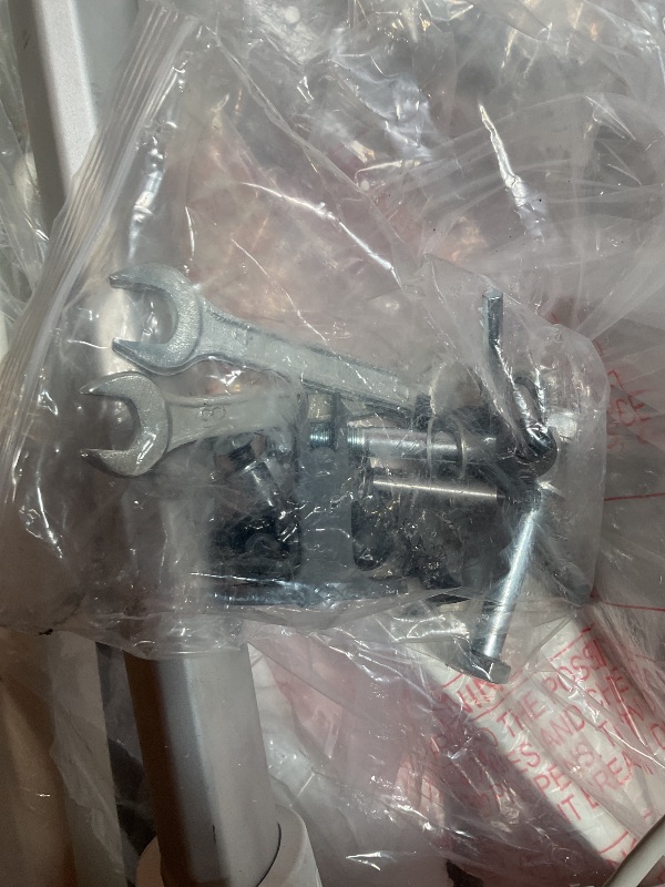 Photo 1 of *** MAJOR DAMAGE/MISSING HARDWARE***Hi-Fortune Patient Lift Electric Unfoldable Hydraulic Body Transfer for Home Use Seniors Easy-Assembly, Battery-Powered, 400lb Weight Capacity with Medium U-Sling, White, 1 Count (Pack of 1)