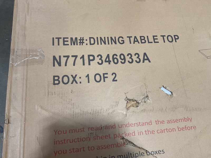 Photo 1 of ****partial set, parts only Box 1 of 2
95 Inch Dining Table for 8 People, Modern Rectangular Kitchen Table Industrial Long Table for Living Room, Light Ash