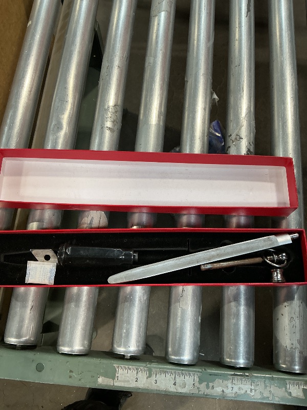Photo 1 of **Used/Minor Damage** MITSUMOTO SAKARI 10 inch Japanese Honing Steel - Flat Diamond Knife Sharpening Rod, Professional High Carbon Sharpener with ABS Handle & Powerful Magnet