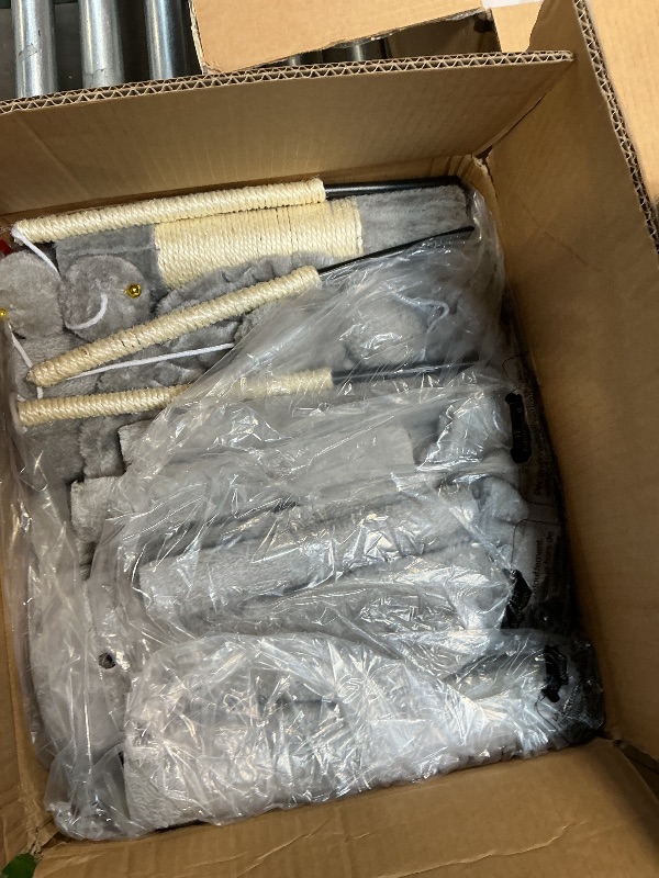 Photo 1 of ***POSSIBLY FOR PARTS /MISSING ASSEMBLY PIECES*** Hey-brother Cat Tree, 53 inch Cat Tower for Indoor Cats, Cat House with Padded Platform Bed, Toy Balls, Large Cozy Condo, Hammocks and Sisal Scratching Posts, Light Gray MPJ019-SW