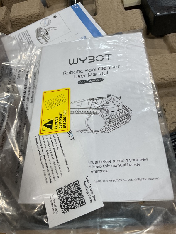 Photo 1 of **FOR PARTS ONLY / NON-FUNCTIONAL** WYBOT M2 AI Camera Robotic Pool Vacuum Cleaner, 8 Modes & 7 Paths, Dual Filtration, App Control, 120W Brushless Motor, 10,000mAh Battery, 300mins Runtime, Covers 4,305 Sq.Ft, Black&Green