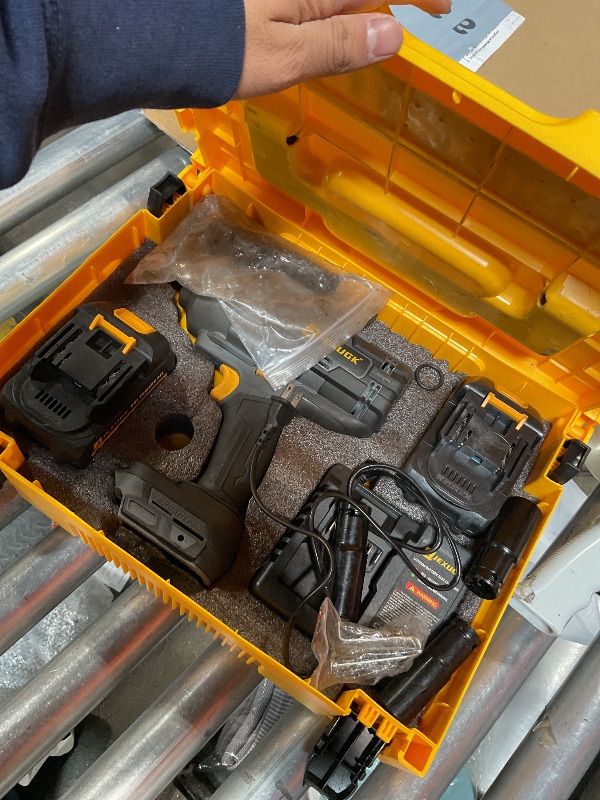 View 2 of *minor used*JEXUGK 1500Ft-lbs 1/2" Cordless Impact Gun, 2000Nm Impact Wrench with 2 x 6.0Ah Battery & 5 Socket, 21V Brushless High Torque Electric Pistolas de Impacto, Llave de Impacto for Heavy Truck Mower