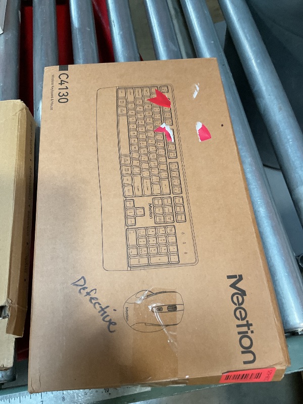 Photo 1 of ****DEFECTIVE****MEETION Wireless Keyboard and Mouse, Full-Sized Cordless Keyboard with Wrist Rest and 3 DPI Adjustable Mouse, 2.4G Wireless, Purple, for PC/Computer/Laptop/Windows/Mac