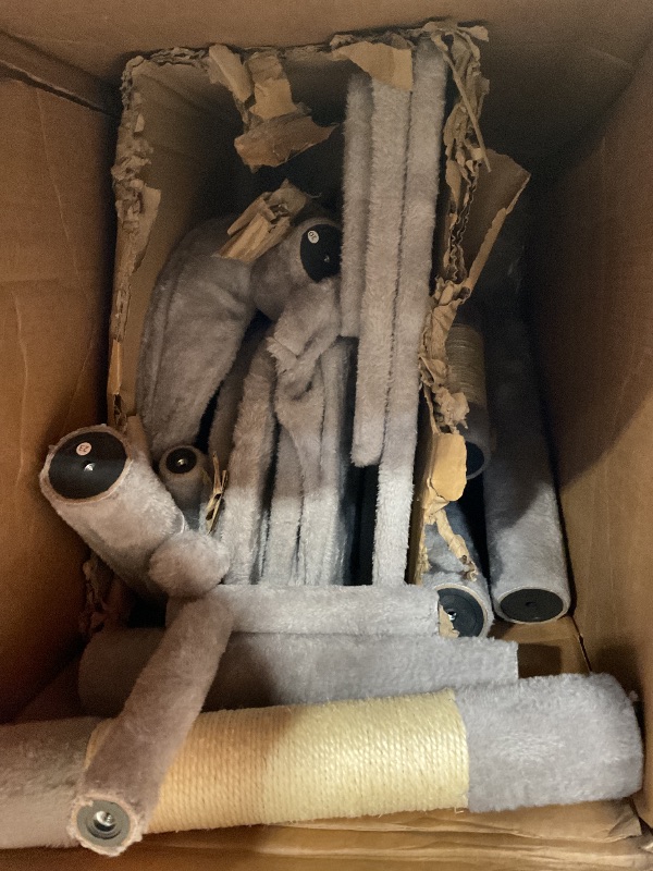 Photo 1 of **PARTS ONLY** Yaheetech 54in Cat Tree Cat Tower w/Scratching Posts, Double Condos and Dangling Balls Kittens Pet House Play, Light Gray