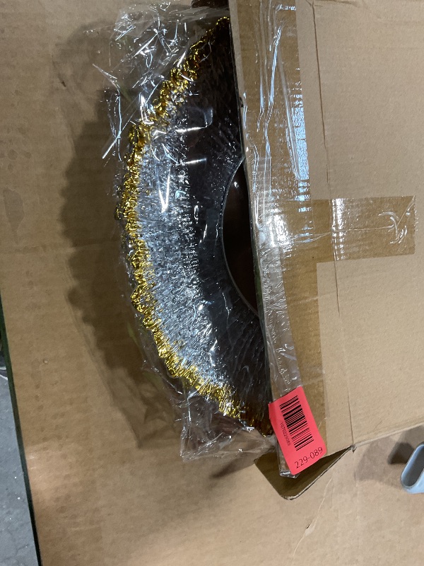 Photo 1 of ***DIRTY*** ejonirinjonir 6pcs Clear and Gold Charger Plates Set 13inch,Gold Chargers Heavy Duty Wave Design,Chargers for Dinner Plates With Textured Suitable for Wedding Afternoon Tea,Spring,Valentine's Day