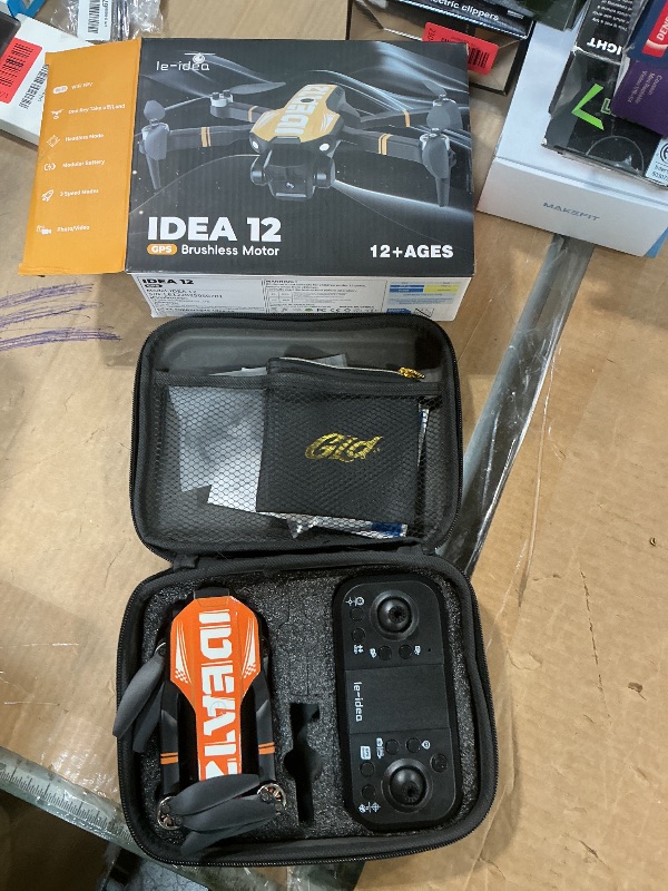 Photo 1 of **NON FUNCTIONAL**PARTS MISSING** LE-IDEA GPS Drone with Camera for Adults, Professional 4K Camera Drone with Brushless Motor Auto Return Home Follow Me RC Quadcopter for Beginners Foldable Toys Gifts Under 249g IDEA12GPS