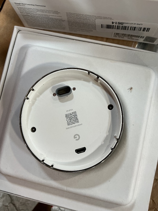 Photo 1 of **USED**MISSING PARTS** Google Nest Learning Thermostat - 3rd Gen - Programmable Smart Thermostat for Home - Compatible with Alexa (Polished Steel)