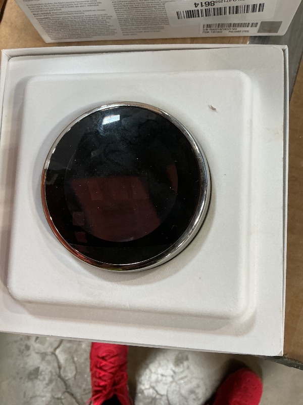 Photo 1 of **USED**MISSING PARTS** Google Nest Learning Thermostat - 3rd Gen - Programmable Smart Thermostat for Home - Compatible with Alexa (Polished Steel)