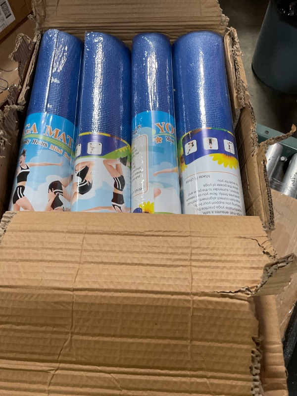 Photo 1 of 16 Pack 3 mm Thick Yoga Mat Bulk, Non Slip Exercise Workout Fitness Pad for Women Men, Gym Home Yoga Pilates, Easy to Clean, Sturdy PVC (Dark Blue)