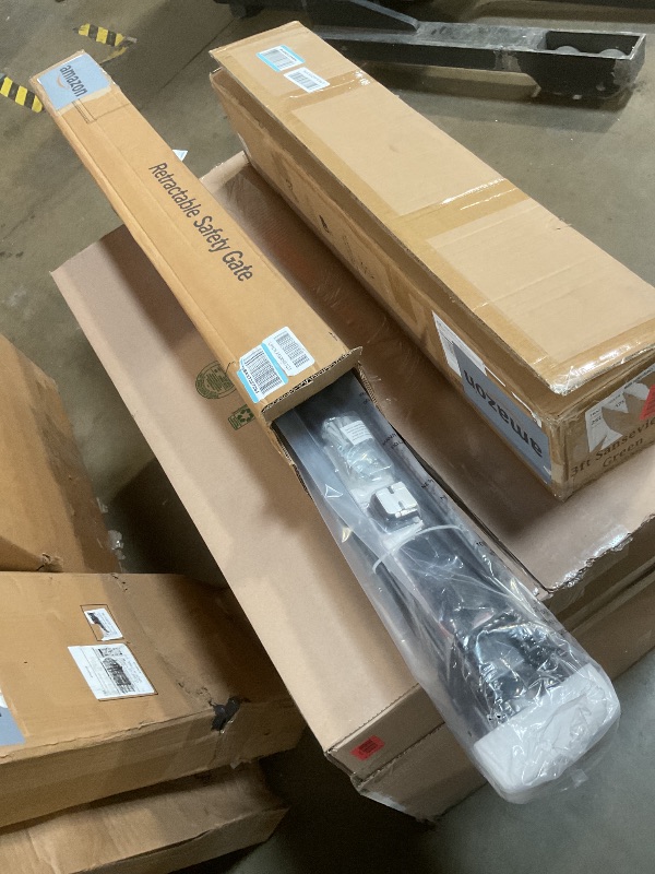 Photo 1 of 196 Inch Retractable Baby Gates Extra Wide, 41 Inch Reinforced Extra Tall Gate for Large Openings, Mesh Safety Gate for Kids Pets, Retractable Dog Gate for Pool Garages Doorway Indoor Outdoor, Black