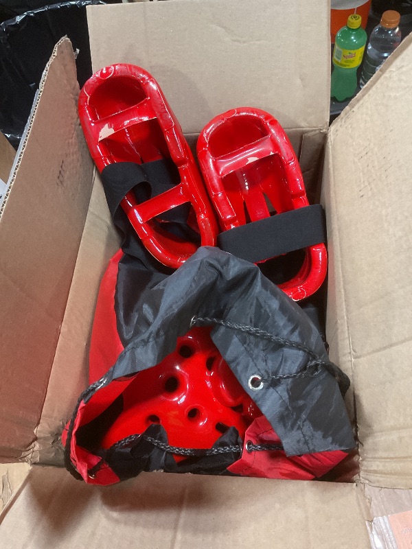 Photo 1 of ***HAS DAMAGES** JHOFIF Martial Arts Karate Protective Sparring Gear Package Deal/Gift Adjustable Adult & Youth Headgear, UZJ Gloves & Kicks for MMA, Taekwondo, Boxing Training (Red, Large)