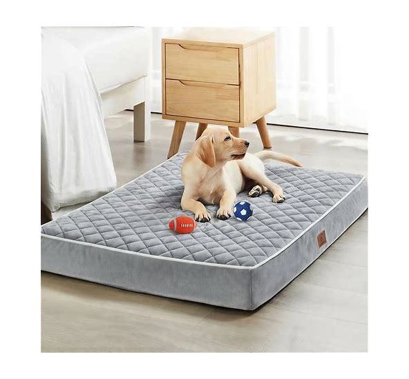 Photo 1 of **PHOTO FOR ITEM REFERNCE NOT EXACT** WNPETHOME Orthopedic Waterproof Extra Large Dogs Bed With Removable Washable Cover, Multi-Needle Quilting XL Crate Bed For Large Sized Dog, Light Grey