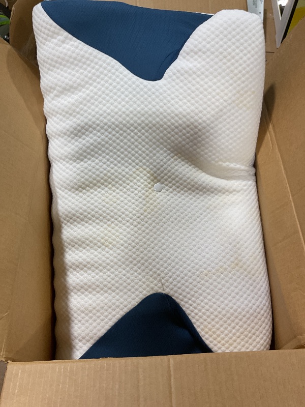 Photo 1 of **STAINED**Bespilow Travel Camping Pillow for Sleeping - Memory Foam Cervical Neck Support Pillow for Pain Relief, Compact Compressible Contour Pillows with Cooling Cover & Storage Bag for Backpacking, Road Trip