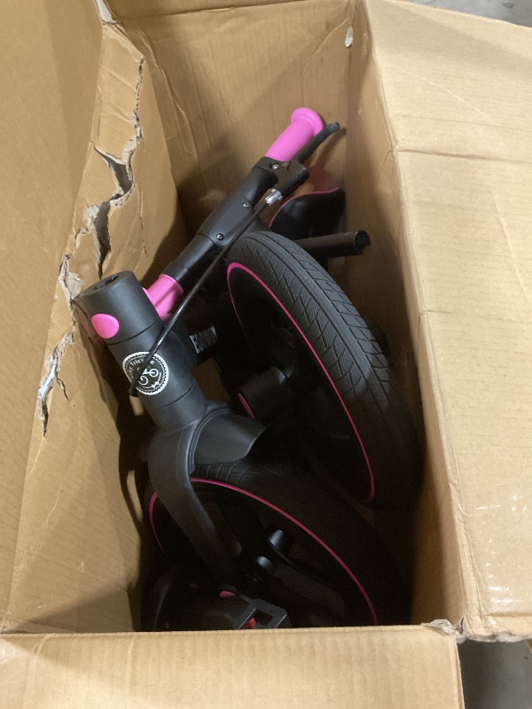 Photo 1 of *MISSING TOP HANDLE BAR* EOOWOY Balance Bike with Push Handle for Kids 18-60 Months, 6 in 1 Foldable Push Bike with Training Wheels & Pedals, Balance Bicycle for Boys and Girls with Brakes & Kickstand, Blackpink