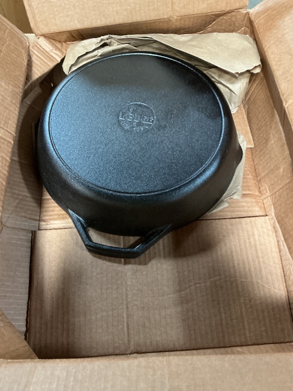Photo 1 of ***MISSING HANDLE*** Lodge Seasoned Cast Iron Skillet - Quality Frying Pan for the Stove, Oven, Grill & Campfire - Includes Silicone Hot Handle Holder - Non-Toxic, Nonstick & Long-Lasting - 12 Inches