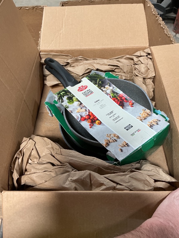 Photo 1 of **DENTED** BALLARINI PARMA by HENCKELS 2-pc Nonstick Pot and Pan Set, Made in Italy, Set includes 10-inch and 12-inch fry pan