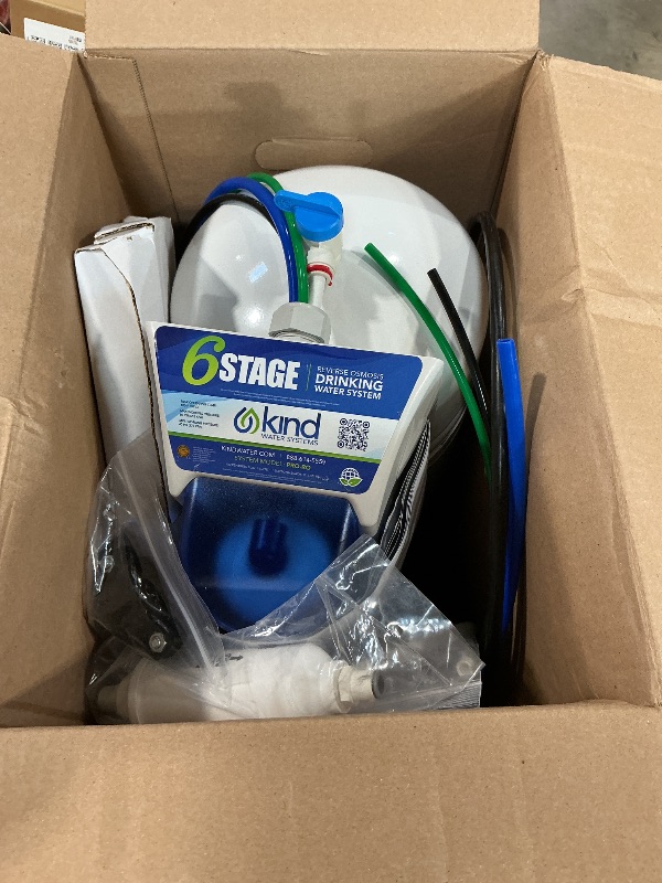 Photo 1 of ***PARTIAL SET/ MISSING ASSEMBLY PIECES***  Kind Water Systems 6-Stage Reverse Osmosis Drinking Water System – Under Sink Filter for Ultra-Pure, Great-Tasting Water – Removes 99% of Contaminants – Easy DIY Install